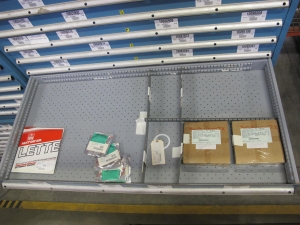 LISTA HEAVY DUTY 9-DRAWER PARTS CABINET W/ CONTENTS (W-50) LOADING & HANDLING FEE $25-